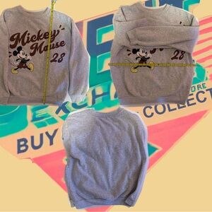 Disney Mickey Mouse Gray Sweatshirt, Size L, Women’s